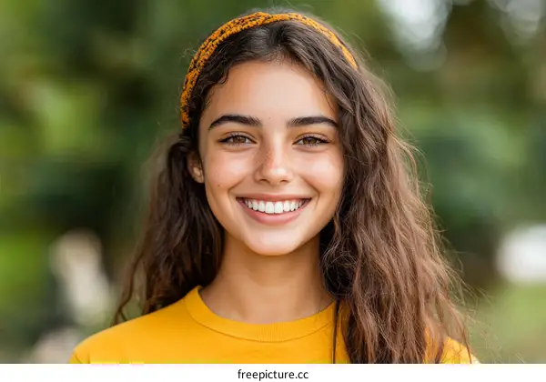 Smiling Woman Outdoors Portrait