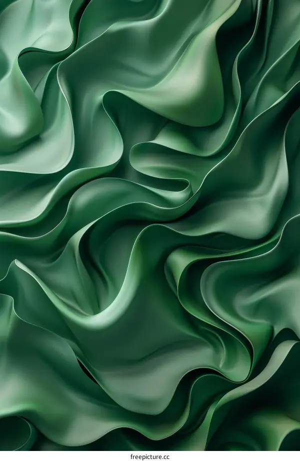 Abstract Green Flowing Fabric Texture