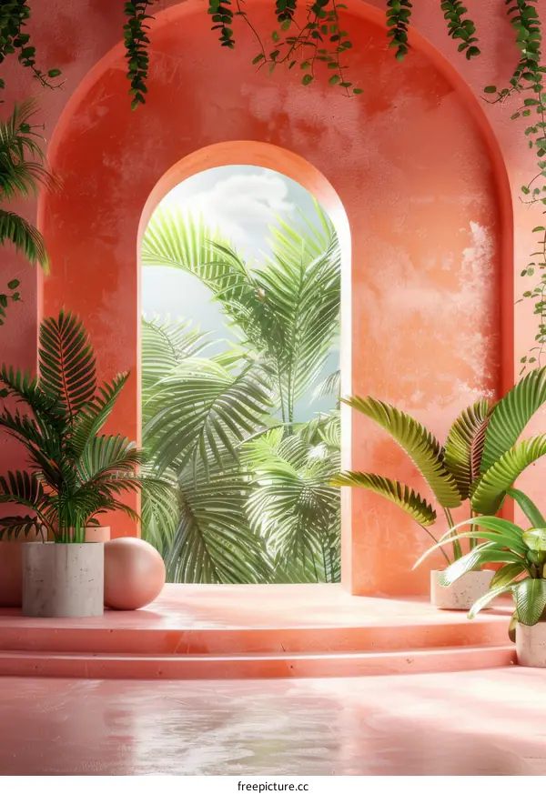 Tropical Archway Display Area Design