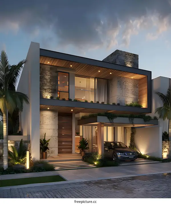 Modern Two Story Home Exterior Design