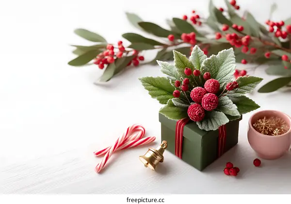 Christmas Gift Decoration with Festive Elements