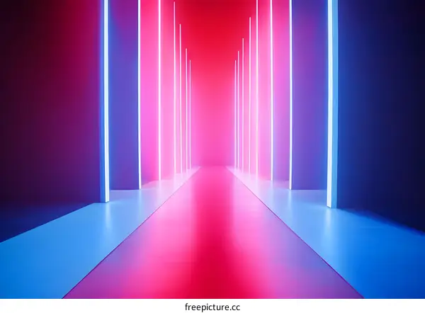 Abstract Neon Lights Background with Pink and Blue