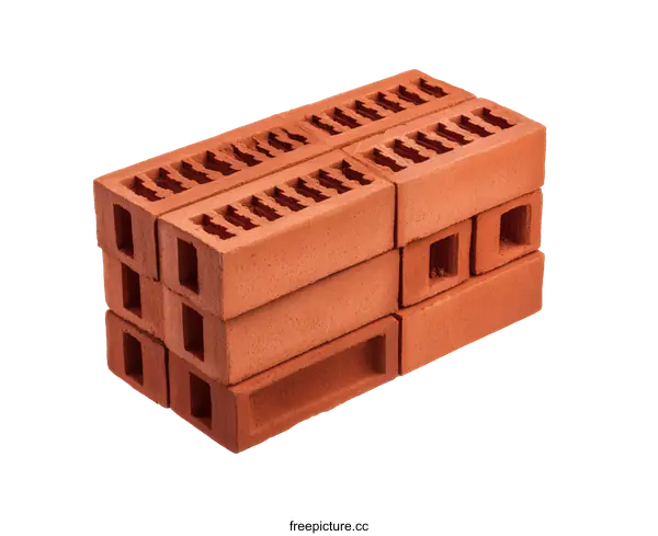 [Transparent Background PNG]Stack of Terracotta Building Bricks
