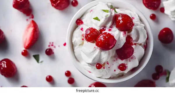 Whipped Cream Dessert with Fresh Berries