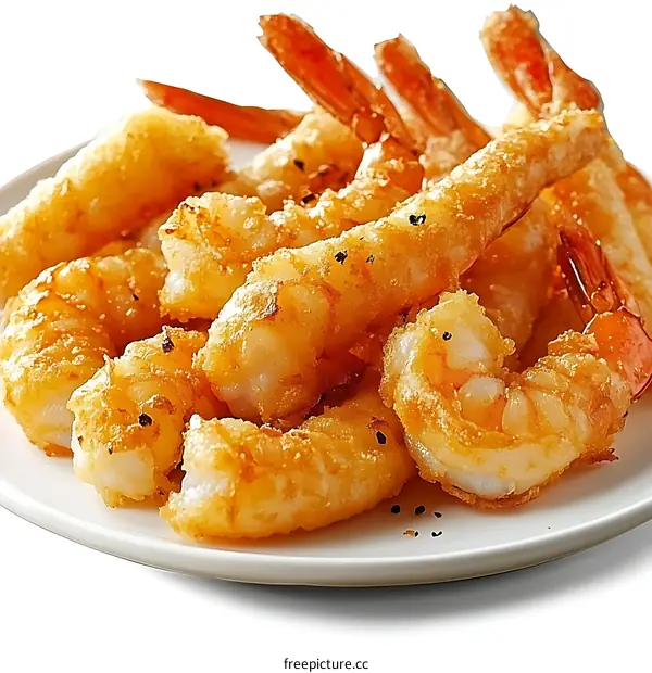 Delicious Crispy Fried Shrimp on a Plate
