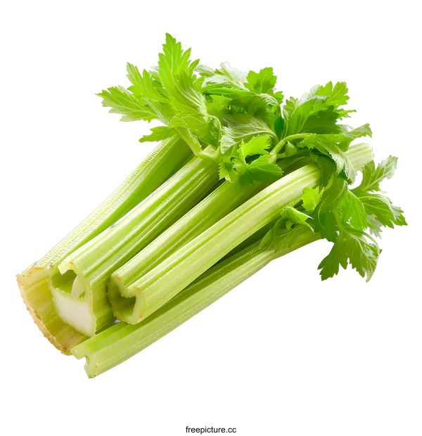 [Transparent Background PNG]Fresh green celery sticks
