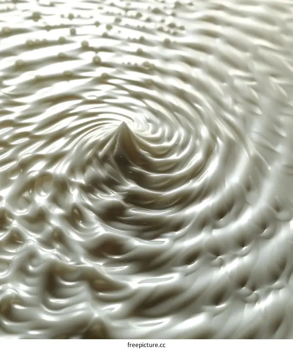 Close-up image of a white cream swirl