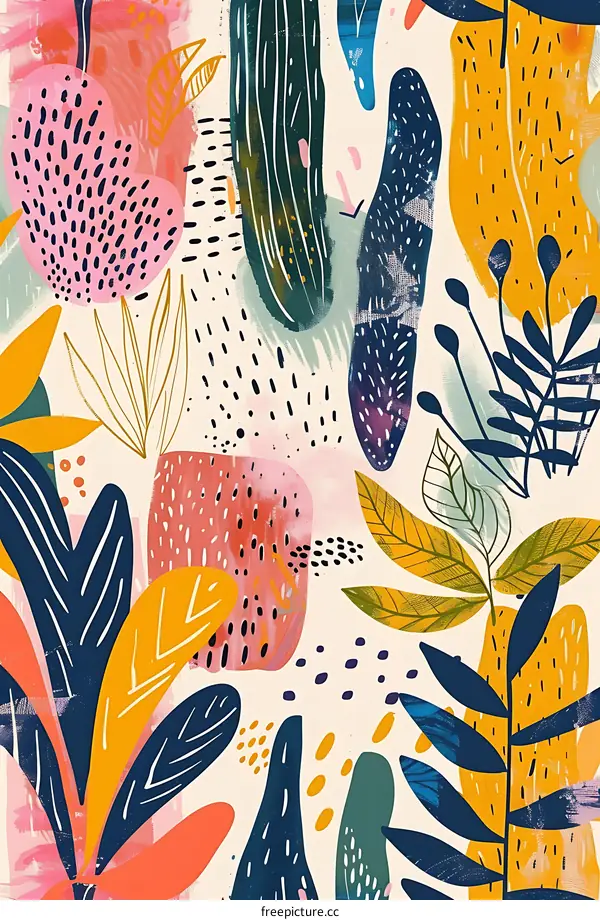 Abstract Colorful Floral Seamless Pattern Background