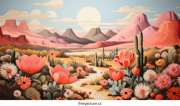 Pink Desert Landscape