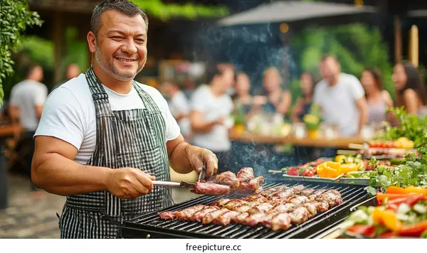 Outdoor Summer BBQ Party with Friends