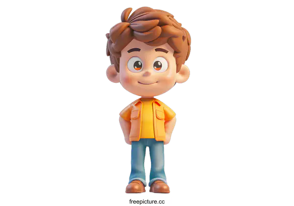 [Transparent Background PNG]3d cartoon boy character