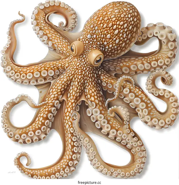 A detailed illustration of an octopus