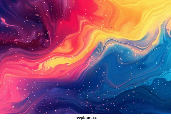 Abstract Colorful Liquid Art