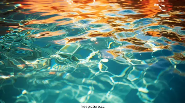 Sunlight reflecting and refracting in the water