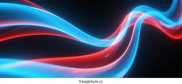 Blue and Red Flowing Light Streams Abstract Background