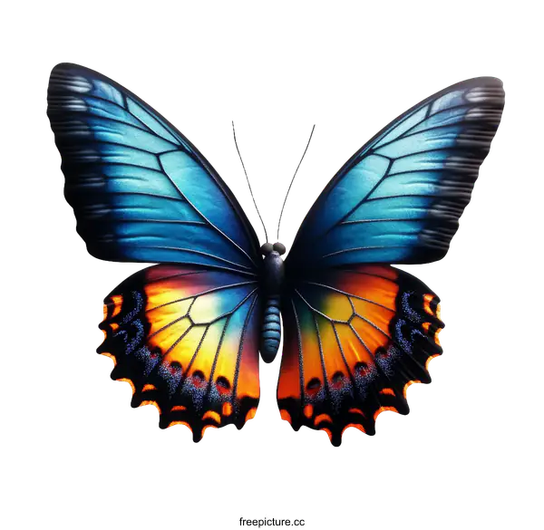 [Transparent Background PNG]Stunning Illustration of a Colorful Butterfly