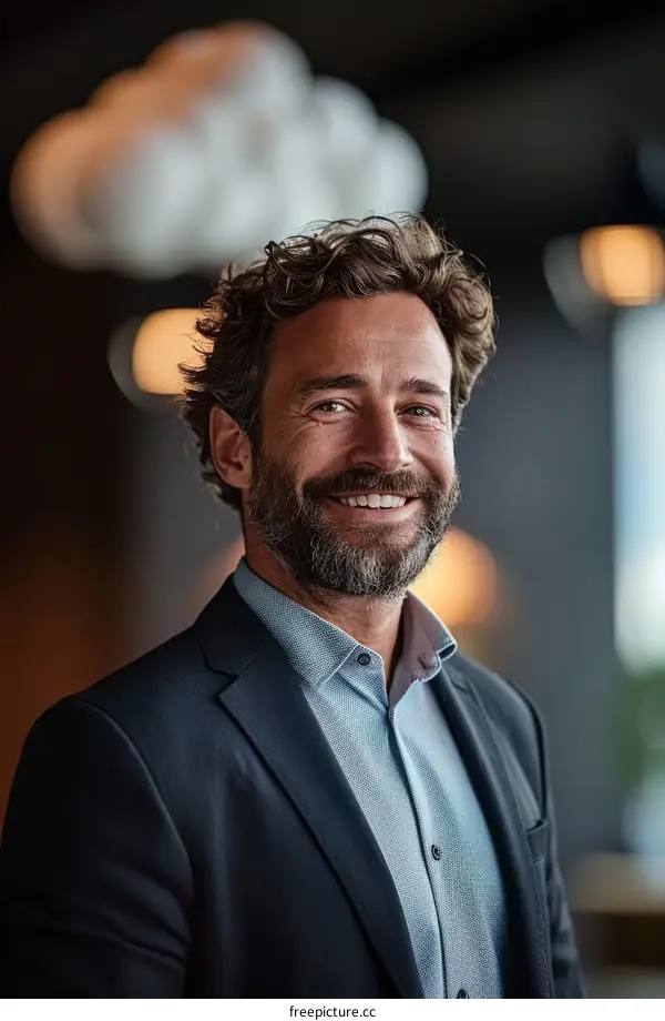 Portrait of a smiling businessman in a suit