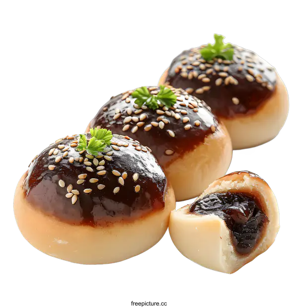 [Transparent Background PNG]Freshly baked buns with chocolate filling