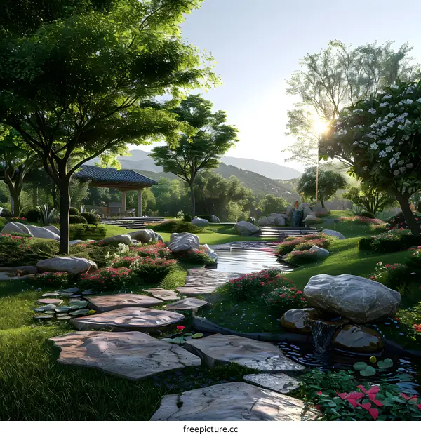 Chinese garden landscape design renderings
