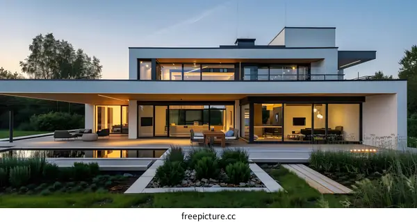 Modern House With Pool And Garden