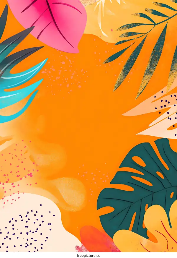 Tropical Leaves Background Illustration