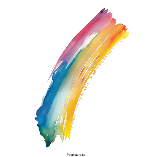 [Transparent Background PNG]Abstract Watercolor Brush Stroke on White Background