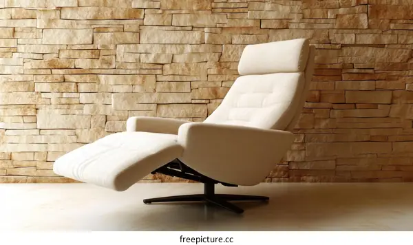 Modern Reclining Chair by Stone Wall