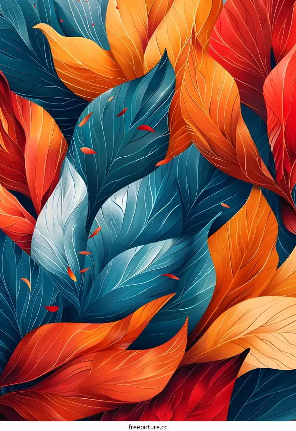 vibrant leaves with veins