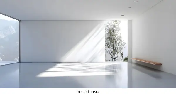 Minimalist Interior Design with Large Window and Sunlight
