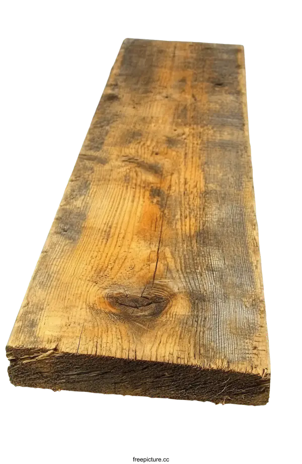 [Transparent Background PNG]Aged Wooden Plank Close-up