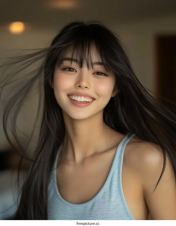 Beautiful Asian Woman Portrait Closeup