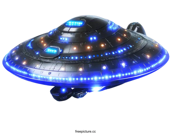 [Transparent Background PNG]Futuristic Flying Saucer Design