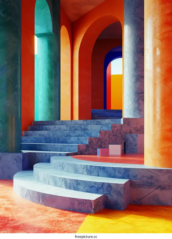 Colorful Geometric Archway Interior