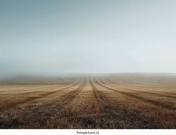 Field of wheat under white sky