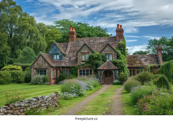Charming English Country House with Lush Garden