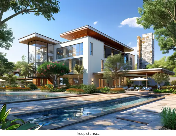 Modern Tropical Estate with Swimming Pool