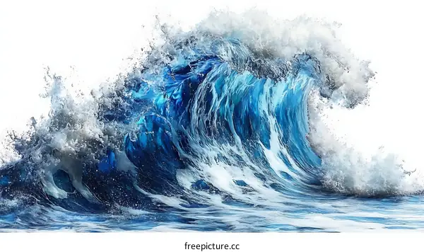 Powerful Ocean Wave Striking the Shore