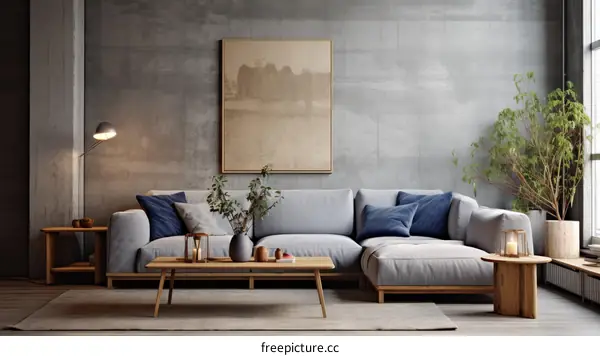 Modern minimalist living room interior design