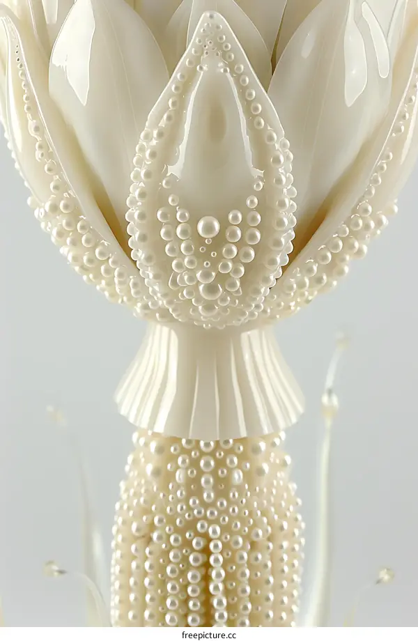 Close Up of a White Flower Sculpture