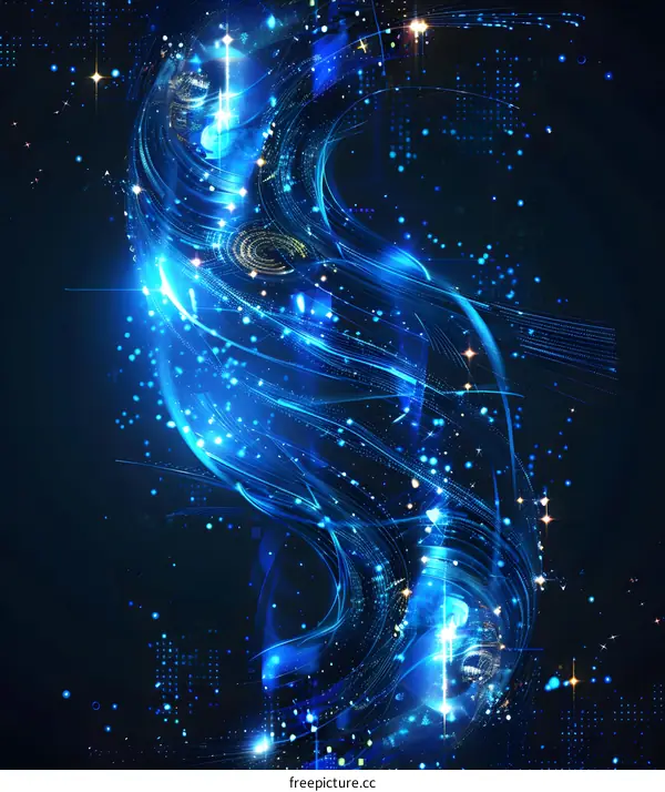 Abstract Blue Swirl Design