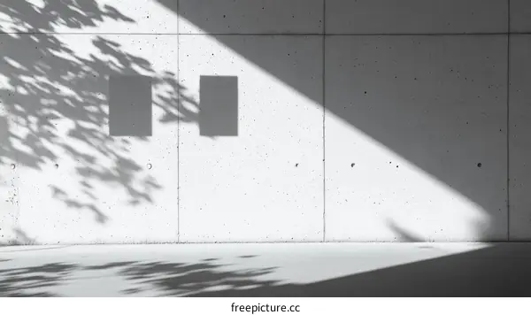 Modern Concrete Wall with Shadow Play