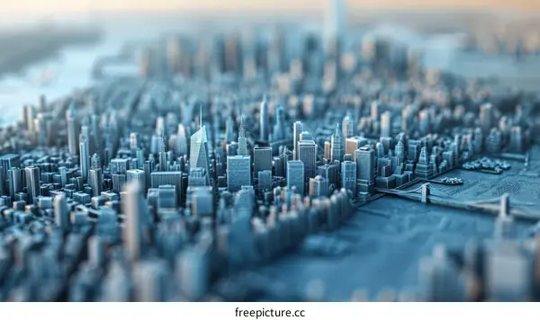 Digital Illustration of a Modern Cityscape