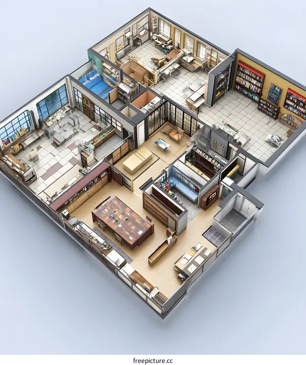3D Illustration Of A Modern Home Floor Plan