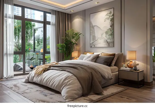 Modern Bedroom Interior Design Illustration