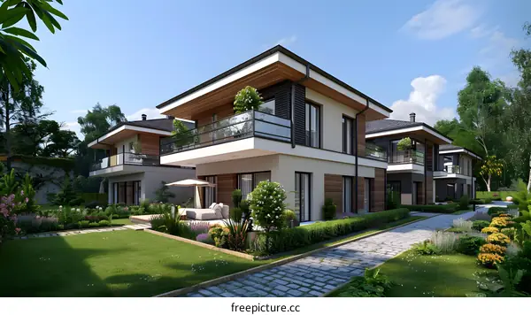 Modern Luxury Home with Outdoor Patio and Landscaping