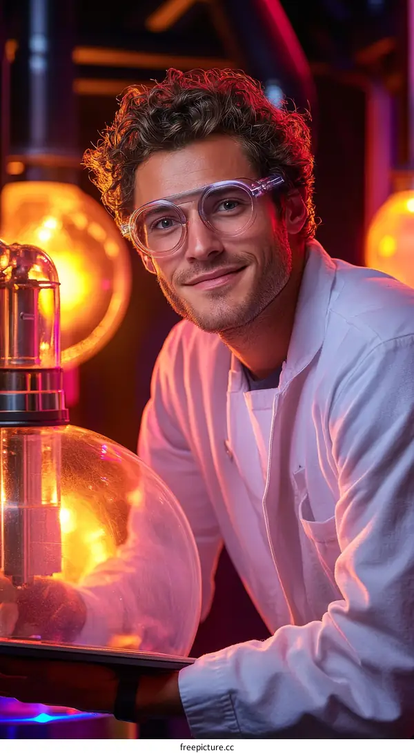 Scientist in a Laboratory Setting with Bright Lighting