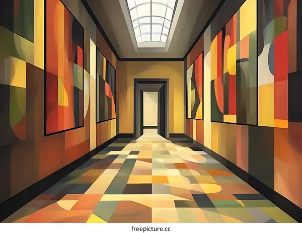 Abstract Art Gallery Hallway