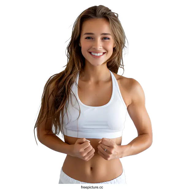 [Transparent Background PNG]Fit Young Woman Smiling