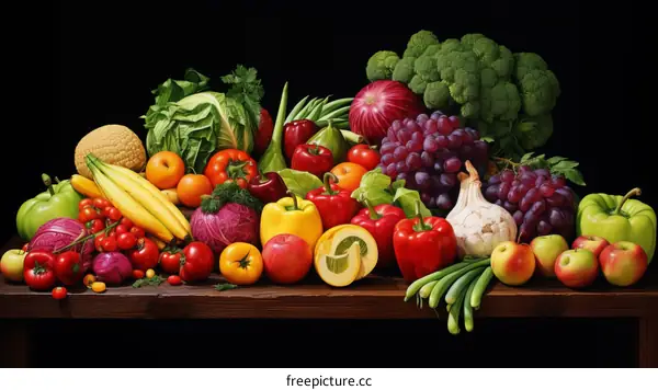 Colorful Fruit and Vegetable Still Life