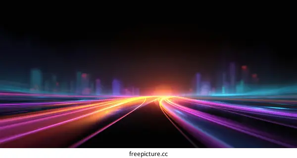 Abstract Speed Lines of a City at Night